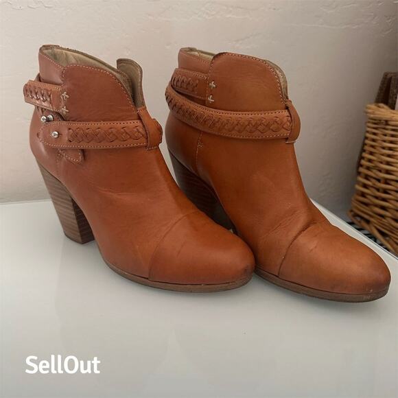 Rag & Bone Women's Harrow Brown Leather Ankle Boots Size 5 - Picture 1 of 7